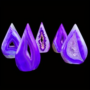 Venta al por Mayor de Piedras de Ágata de Alta Calidad en Forma de Gota de Agua, Pulimentadas, en Rosa/Morado/Negro/Azul, para Joyería y Regalos - Product Image 3