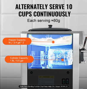 Machine à glace molle commerciale 3 saveurs sur pied, machine à yogourt glacé 1850W à contrôle indépendant - Product Image 2