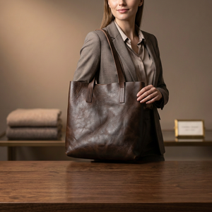 Sacs à main en cuir véritable pour filles, fermeture à glissière, imperméables, grande capacité, écologiques, impression de logo personnalisée, faits à la main - Product Image 1