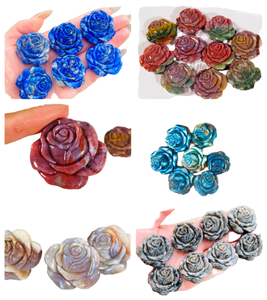 Nouvelle Arrivée Artisanat en Cristal CROWN de Haute Qualité, Rose Sculptée, Yooperlite, Pierre de Lune Polie, Décoration de Mascotte Sans Soudure - Product Image 3