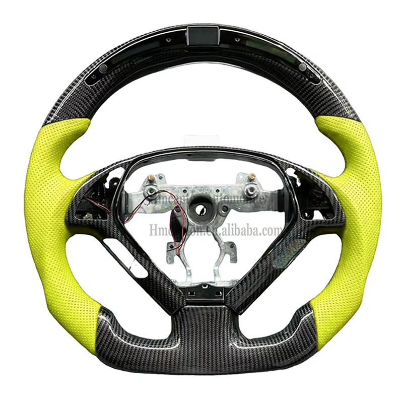 คาร์บอนไฟเบอร์ + หนังสีเหลือง + เย็บสีเหลือง + นำ