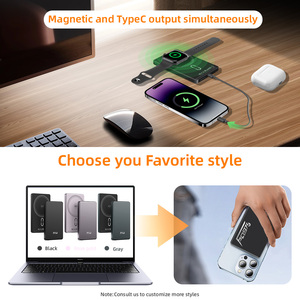 Custom Selling Magnetic Powerbank for iPhone Portable Battery Charging Wireless Power Banks with Type C PD 20W Fast Charging - Product Image 6