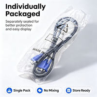Kabel VGA 1.5M 3+2 Kabel Ekstensi VGA Male to Male untuk PC Laptop Monitor Proyektor TV Box Kabel Video Definisi Tinggi