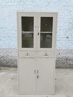 Archivador de Acero Moderno Zhenke 2026 con 2 Cajones y 2 Puertas de Vidrio, Mueble de Almacenamiento para Oficina y Archivo Gubernamental