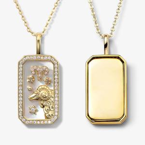 Collar clásico Vintage Unisex Doce <span class=keywords><strong>Constelaciones</strong></span> Cadena de cobre chapada en oro <span class=keywords><strong>con</strong></span> acentos de perlas de diamantes de circón Moda - Product Image 5