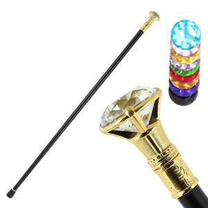Canne de Luxe en Métal avec Sceptre Diamanté 93cm, Décoration de Fête en Alliage, Accessoire de Cosplay, Cadeau pour Gentleman - Product Image 1