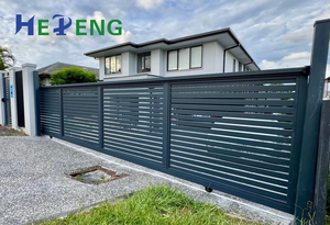 Clôture de sécurité à lames verticales en alliage d'aluminium, panneaux de clôture à piquets en acier blanc à lames verticales, <span class=keywords><strong>portail</strong></span> coulissant - Product Image 4