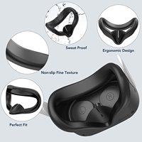 Vente chaude couverture de visage en Silicone de protection couverture d'objectif et ensemble de poignée de contrôleur ensemble de couverture en Silicone pour Oculus Quest 2