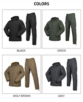 FRONTER 2025 Veste tactique en coton softshell pour l'extérieur, kaki, imperméable, coupe-vent, col montant, fermeture éclair, pliable F7