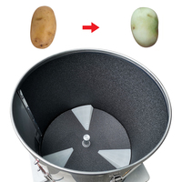 Commerciële automatische was- en schilmachine voor uien, wortelen, aardappelen en gember, van roestvrij staal, voor groenten en fruit.