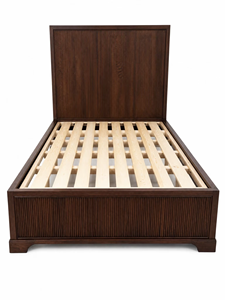 Cama Tapizada con Estructura de Madera y Cabecera de Tela de Lino, Cama Moderna Minimalista con Paneles para Dormitorio, Hogar u Hotel - Product Image 3
