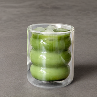 Tasse à café en verre à double paroi, isolée thermiquement, en verre borosilicate, pour thé, lait, matcha glacé, latte