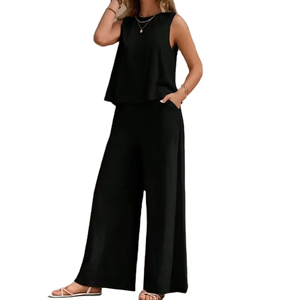 Conjunto de Dos Piezas para <span class=keywords><strong>Mujer</strong></span>, Estilo Casual, Color Sólido, Cuello Redondo, Camiseta Holgada y Pantalones Anchos, Tallas <span class=keywords><strong>XS</strong></span>-2XL, Éxito de Ventas en Europa y Estados Unidos 2026 - Product Image 5