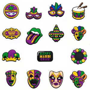 Забавные 1 шт. мультяшные брелки-маски для карнавала, аксессуары для сабо, декоративные значки для обуви, украшения для детей и взрослых, подарки для вечеринок и фестивалей - Product Image 4