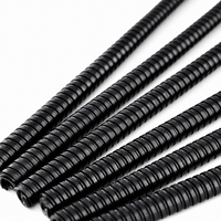 Tube flexible col de cygne noir électroplaqué chrome/silicone, métal pliable à 360 degrés pour support de microphone, lampe, caméra