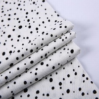 Tissu Hmong en rayonne 100% imprimé à pois noirs, toucher doux, personnalisé, lots de stock tissés pour robes