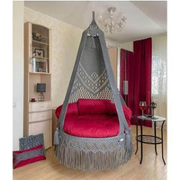 Chaise suspendue en corde simple, utilisation intérieure/extérieure, chaise tissée à la main, coton, pliable, camping, hamac suspendu