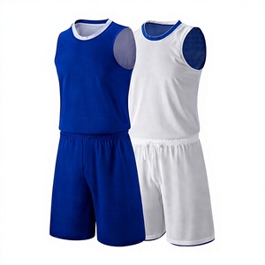 Ensemble uniforme de football pour hommes, bleu marine et rouge, maillot à manches courtes et short, évacuation de l'humidité, séchage rapide - Product Image 1
