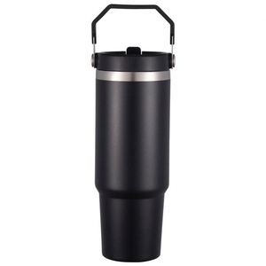 Gobelet isotherme de voyage à double paroi avec poignée latérale confortable, tasse sous vide en acier inoxydable de 30 oz pour voiture et trajets quotidiens - Product Image 6