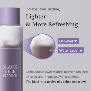 Tonique à l'eau de riz original coréen avec niacinamide, panthénol, contrôle du sébum pour peaux grasses, tonique léger, hydratant, tonique au riz noir - Product Image 5