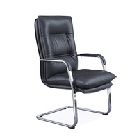 Chaise de bureau en cuir Pu, haute qualité, sans roue, pour salle de conférence, ordinateur et invitation aux clients