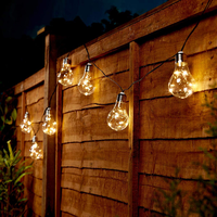 Guirlande lumineuse solaire d'extérieur pour jardin féerique, boules lumineuses, ampoules LED, décoration de Noël et de mariage