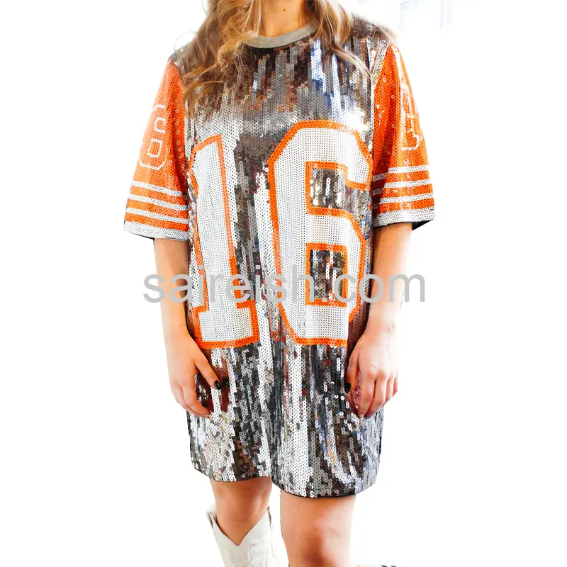 Saireish 2023 Hot Sale Tennessee Vols 16 Sequin Tunic Fashion Dresses Women Casual