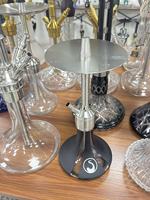 Chicha miniature en acier inoxydable 40 cm |   Ensemble de chicha portable haut de gamme avec base en verre |   Chicha en métal pour salon et maison