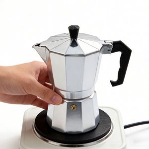 Cafetière Moka en aluminium à prix abordable avec extraction concentrée italienne écologique, valve tout cuivre, petite cafetière octogonale - Product Image 3