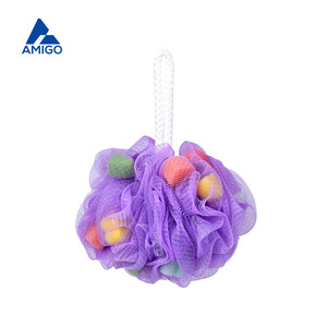 Fleur de bain Amigo en maille PP avec poignée pour le gommage corporel sous la douche - Product Image 4