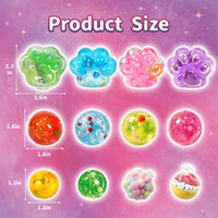 Lot de 12 kits de fabrication de balles anti-stress DIY, peaux souples transparentes en TPR avec garnitures de slime, jouets sensoriels ASMR pour enfants