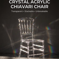 Chaise Chiavari en acrylique transparent empilable, résistante aux UV, personnalisable avec logo, pour mariage, événement, banquet, hôtel