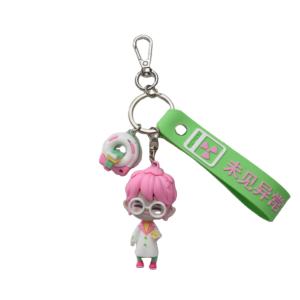 Cute and Fashionable Silicone Cartoon PVC Keychain with Personalized Shape Soft Rubber Keychain