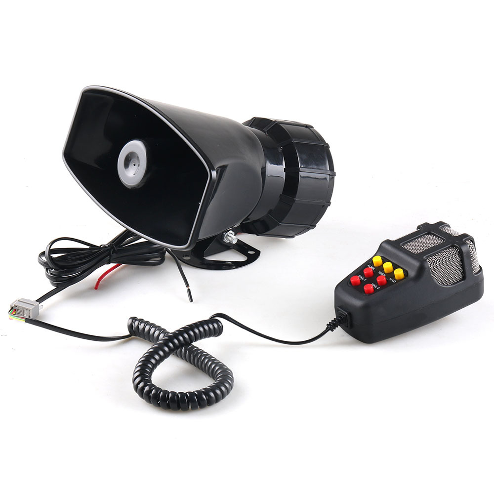 Universal 12V 100W Car Warning Alarm 7 Tones Police Fire Loud Speaker MIC System 7 Tones Car horn