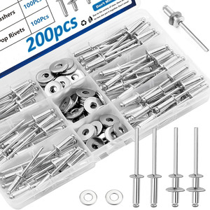 Baiguluo Pop Rivet Set 200Pcs Aluminum Blind Rivets With Washers For Construction Industry - Product Image 1