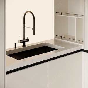 Mueble de Cocina Blanco Brillante, Gabinete de Cocina de MDF y Madera Contrachapada Lacada, Juego de Armarios de Cocina para Apartamento, Pintura de Dos Tonos - Product Image 3