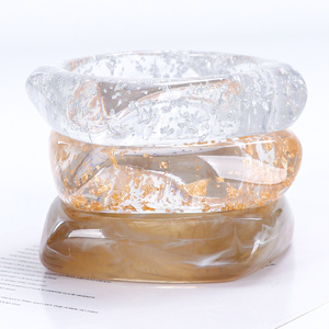 Bracelets carrés épais et larges faits à la main en résine, brillants et artistiques, de forme libre, élégants et tendance pour femmes - Product Image 5