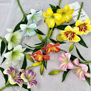 Lirios de <span class=keywords><strong>Hemerocallis</strong></span>, Flores Artificiales Hechas a Mano, Modernas, Impermeables, de Larga Duración, para el Día de la Madre, Pascua, Graduación, Boda - Product Image 4