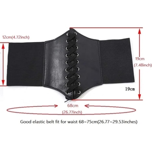 Corsé de moda, cinturones anchos de piel sintética, cinturón moldeador de Cuerpo Adelgazante para mujer, cintura alta ajustada elástica para uso diario - Product Image 6