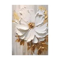 Peinture à l'huile artisanale personnalisable sur toile, texture abstraite moderne, fleurs 3D, impression UV écologique, taille personnalisable, art mural