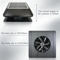 Ventilateur de toit solaire carré SIPL 25W-12 pouces, étanche IP68, moteur DC, acier galvanisé, système d'air frais