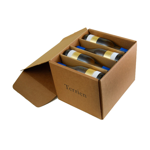 Luxure tube rond transport expédition <span class=keywords><strong>carton</strong></span> kraft 12 bouteilles de vin emballage papier boîte cadeau - Product Image 4