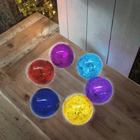 Vente en gros de sphères en verre craquelé colorées et polies, écologiques, pour la décoration de la maison, ornement en cristal, cadeau