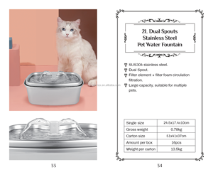 Consegna in 7 Giorni, Prodotti per Animali, Ciotole e Distributori da 2L, Innovativo Erogatore d'Acqua Automatico in Acciaio Inox per Animali Domestici - Product Image 6
