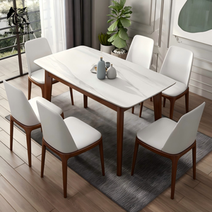 Usine chinoise, prix réduit, logo personnalisé, petit MOQ, expédition immédiate, nouvelle collection de meubles de salle à manger, table à manger en bois. - Product Image 6