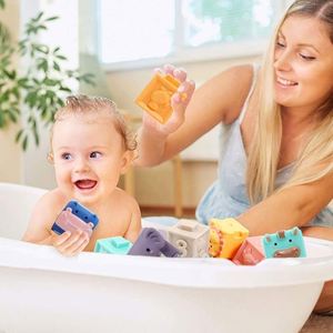 Baby Soft Plastic Building Blocks DIY Early Educational Stacking & <b>Bath</b> Assembly Digital Texture Toys for Model Types - Product Image 2
