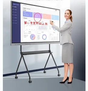 Quadro branco interativo digital para ensino em reuniões, tela inteligente com tela LCD 4K de 55 65 75 86 98 polegadas