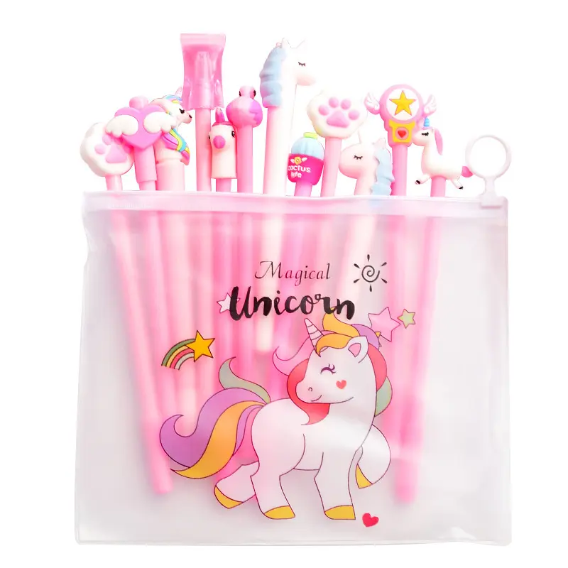 Cute Unicorn Pencil Case Bags Pink Panther Transparent Pen Box Kawaii Pencil Cases For Boys Korean Stationery School Supplies