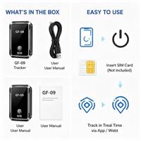 Mini traceur GPS GF-09, positionnement WiFi en temps réel, bouton SOS d'urgence, prise en charge de l'application Android IOS, autonomie de la batterie de 1 an, 24-48 heures