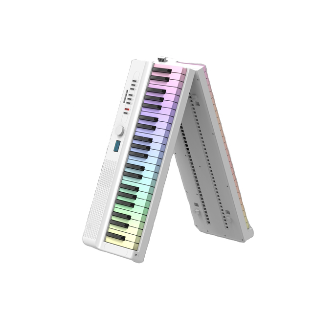 88 Keys Foldable Digital Piano with LED Light-Up Keys Portable Electronic Keyboard for Beginners